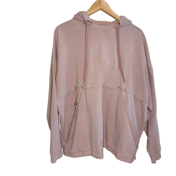 Lunya Dreamy Alpaca Wool Blend Fleece Oversized Hoodie Meditative Pink Lounge M - Picture 3 of 14